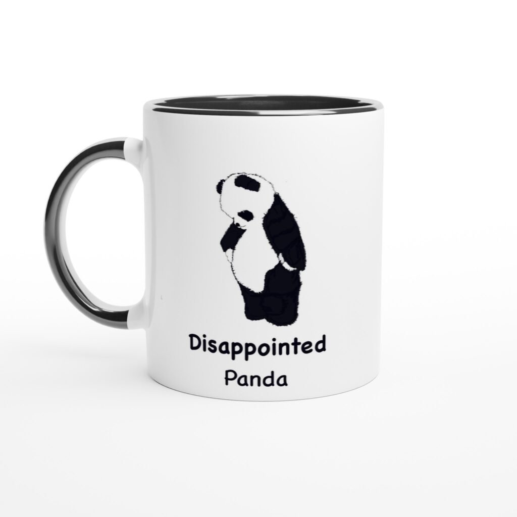 Disappointed Panda White 11oz Ceramic Mug with Color Inside Ceramic Black