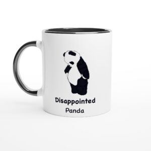 Disappointed Panda White 11oz Ceramic Mug with Color Inside Ceramic Black